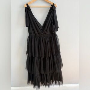 Baltic Born Tessa Tiered Tulle Party Tank Black Dress Size XL NWT